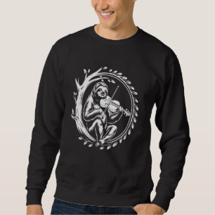 Funny Sloth Playing Violin Animal Violinist Sweatshirt