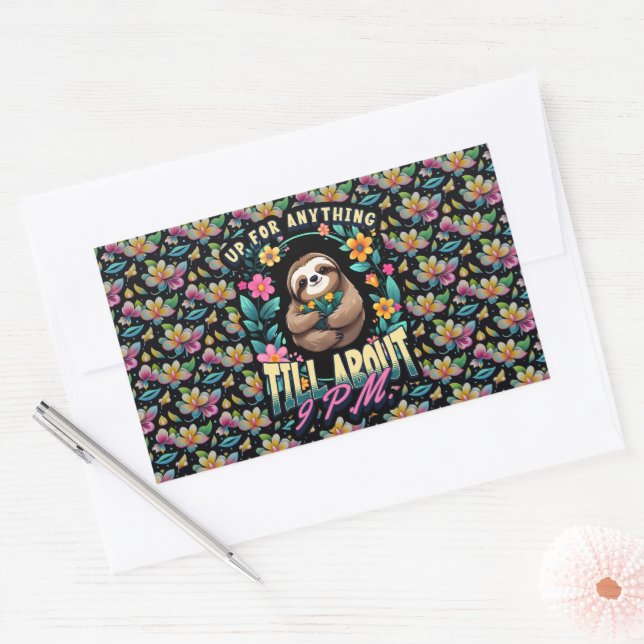 Funny Sloth Quote All Over Print Rectangular Sticker (Envelope)