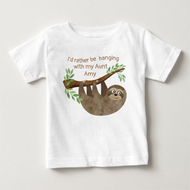 Funny sloth rather be hanging | Sloth lover Baby T-Shirt (Front)
