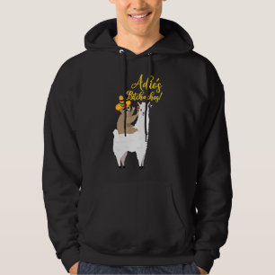 Funny Sloth Riding Llama Hola Adios Hoodie