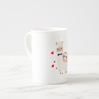Funny Sloth Riding Llama Shirt funny Alpaca Hearts Bone China Mug