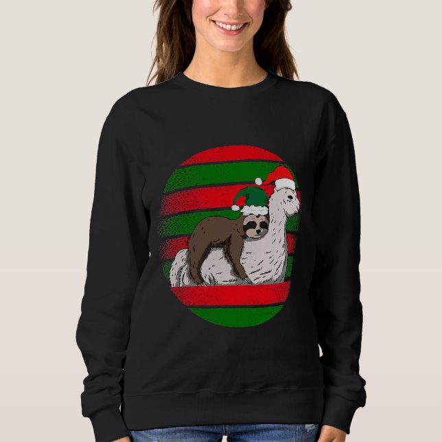 Funny Sloth Riding On Llama Retry Sweatshirt (Front)