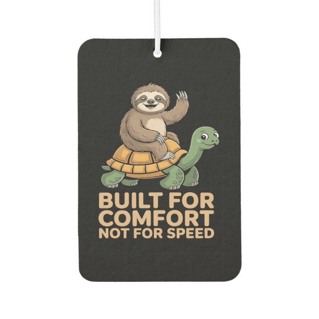 Funny Sloth Riding Turtle Car Air Freshener (Front)