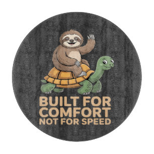 Funny Sloth Riding Turtle Cutting Board