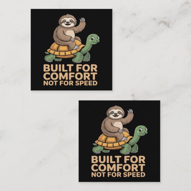 Funny Sloth Riding Turtle Loyalty Card (Front/Back)