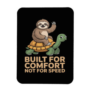 Funny Sloth Riding Turtle Magnet