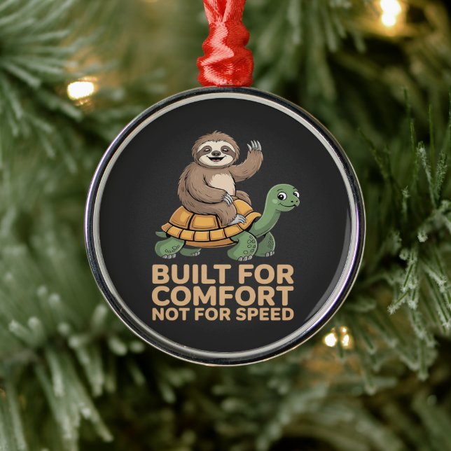 Funny Sloth Riding Turtle Metal Tree Decoration (Tree)