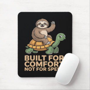 Funny Sloth Riding Turtle Mouse Mat