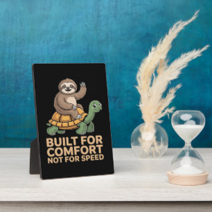 Funny Sloth Riding Turtle Plaque