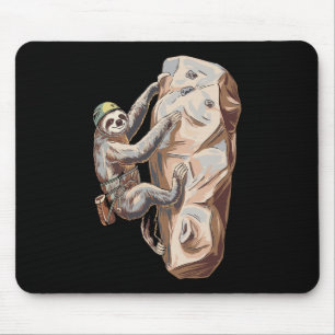 Funny Sloth Rock Climbing Cartoon  Mouse Mat