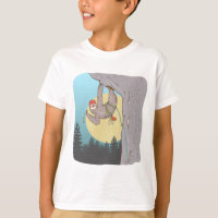 Funny sloth rock climbing