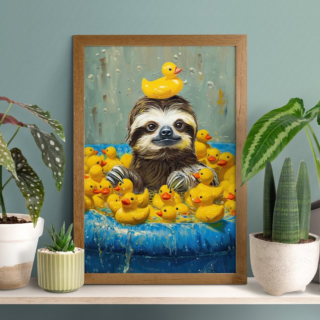 Funny Sloth Rubber Duck Pool Poster (Creator Uploaded)