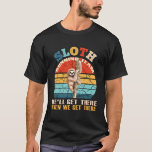 Funny Sloth Running Team Vintage Retro T-Shirt