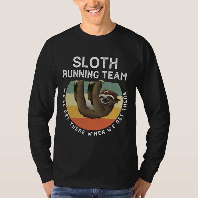 Funny Sloth Running Team Vintage T-Shirt (Front)