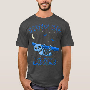 Funny Sloth Skeleton Hang On Loser Nu Pastel Goth T-Shirt