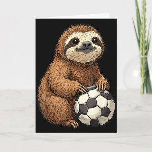 Funny Sloth Soccer Card