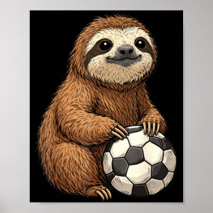 Funny Sloth Soccer Poster