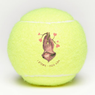 Funny Sloth Tennis Balls Smile - Custom Text