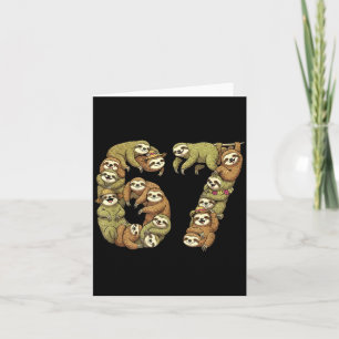 Funny Sloth Tribal 6 7 Meme Six Seven Love  Card