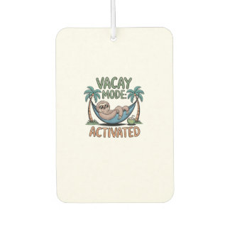 Funny sloth Vacay Mode Activated Chill Vacation vi Car Air Freshener