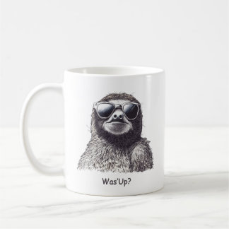 Funny Sloth Wearing Sunglasses Coffee Cup -