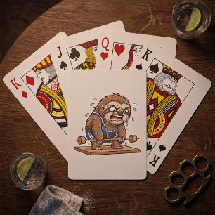 Funny Sloth Weightlifter Gym Sports Playing Cards