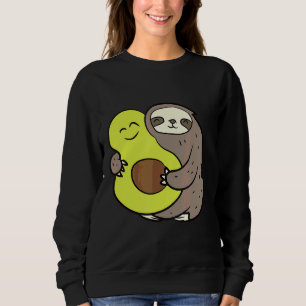 Funny Sloth With Avocado Vegan Cute Sloth Avocado Sweatshirt