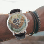 Funny sloth with sunglasses in a hammock watch<br><div class="desc">This Watch features a funny sloth with sunglasses chilling in a hammock in the jungle. A funny motif for everyone with humour!  Cool gift idea for men,  cool father's day gift".</div>