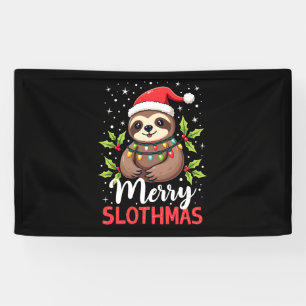 Funny Sloth Xmas Lights Merry Slothmas Sloth Chris Banner