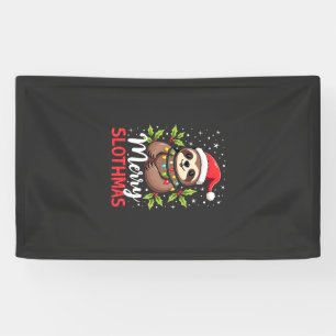 Funny Sloth Xmas Lights Merry Slothmas Sloth Chris Banner