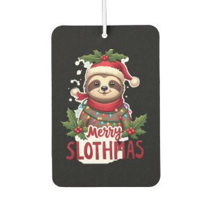 Funny Sloth Xmas Lights Merry Slothmas Sloth Chris Car Air Freshener