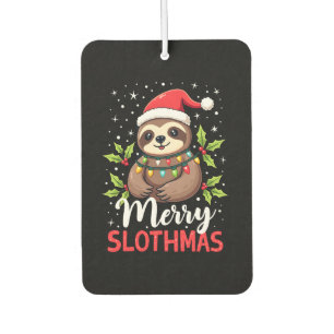Funny Sloth Xmas Lights Merry Slothmas Sloth Chris Car Air Freshener