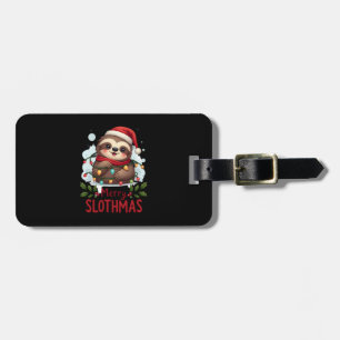 Funny Sloth Xmas Lights Merry Slothmas Sloth Chris Luggage Tag