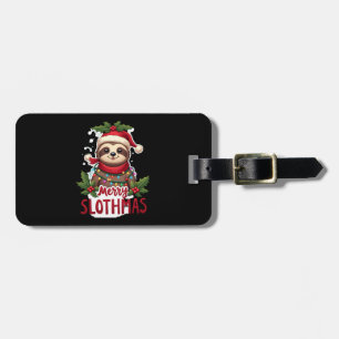 Funny Sloth Xmas Lights Merry Slothmas Sloth Chris Luggage Tag