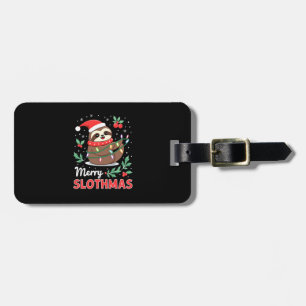 Funny Sloth Xmas Lights Merry Slothmas Sloth Chris Luggage Tag