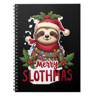 Funny Sloth Xmas Lights Merry Slothmas Sloth Chris Notebook