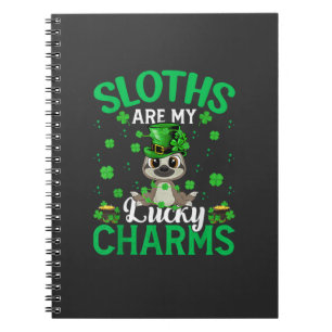 Funny Sloths Are My Lucky Charms Sloth St Patrick' Notebook