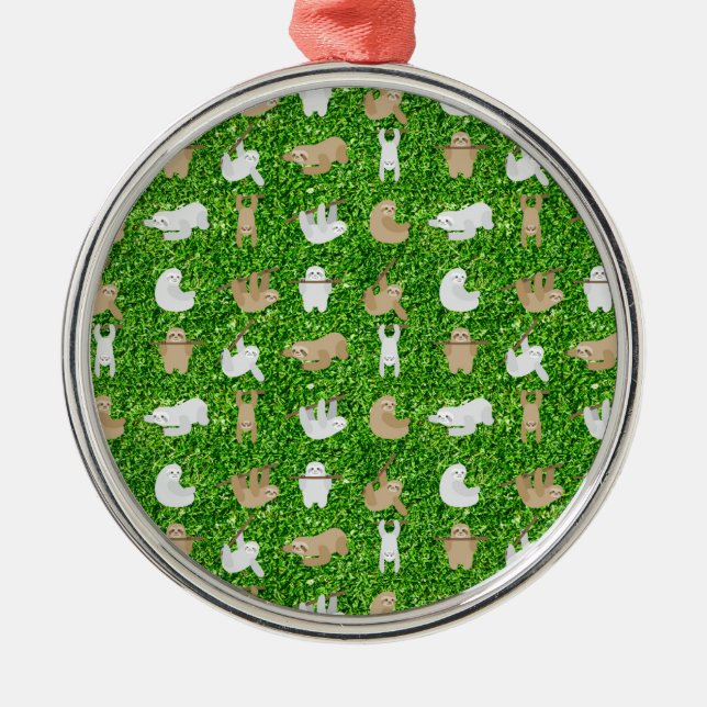 funny sloths metal tree decoration (Front)