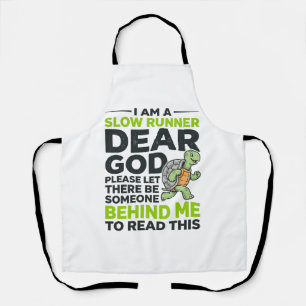Funny Slow Runner Turtle Quote Vintage Engraving D Apron