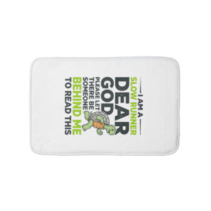 Funny Slow Runner Turtle Quote Vintage Engraving D Bath Mat