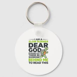 Funny Slow Runner Turtle Quote Vintage Engraving D Key Ring