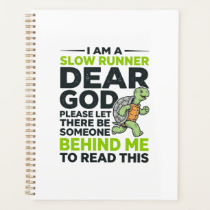 Funny Slow Runner Turtle Quote Vintage Engraving D Planner