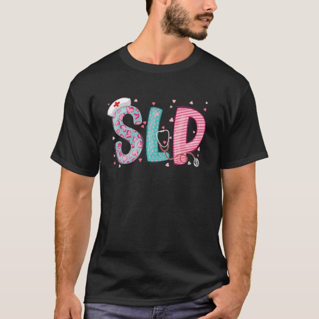 Funny SLP Speech Language Pathologist Cute Valenti T-Shirt (Front)