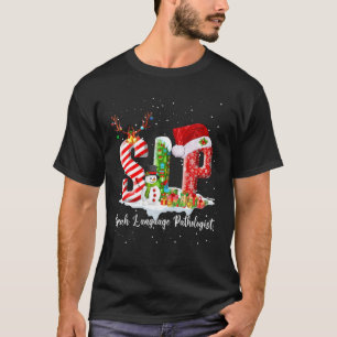 Funny SLP Speech Language Pathologist Santa Christ T-Shirt