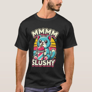 Funny Slushy Cat Cute Cat Drinking Slushy T-Shirt