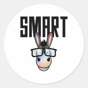 Funny Smart Donkey Horseback Riding Lover Gift For Classic Round Sticker