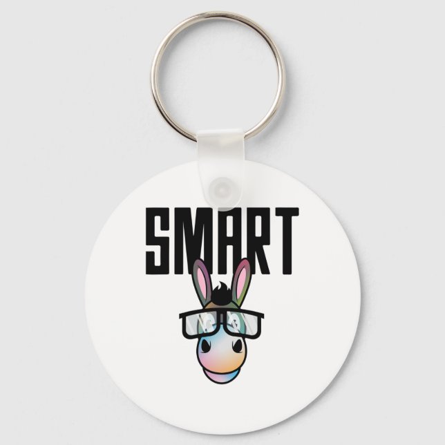 Funny Smart Donkey Horseback Riding Lover Gift For Key Ring (Front)