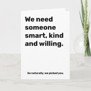 Funny Smart & Kind Wedding Officiant Proposal Card