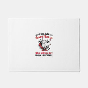 Funny Smart People Cow Vintage Engraving T-Shirt D Doormat