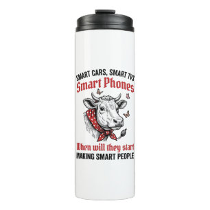 Funny Smart People Cow Vintage Engraving T-Shirt D Thermal Tumbler
